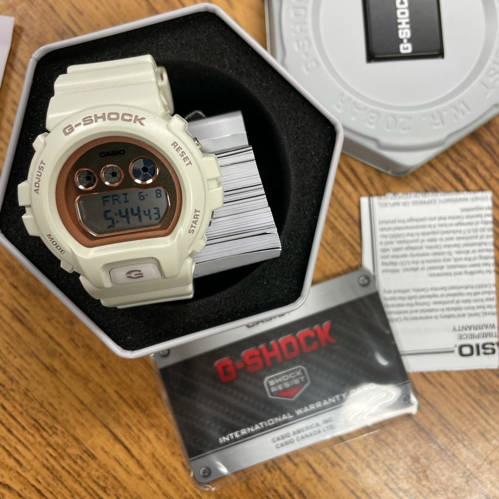 G Shock White/Rosegold Watch-Brand New